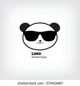 Panda Portrait in a Glasses. Vector