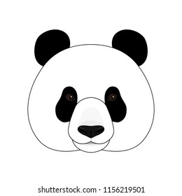 Panda, portrait of a panda isolated on a white background, Asian bear, cute bear cub. Flat design. Vector. EPS10