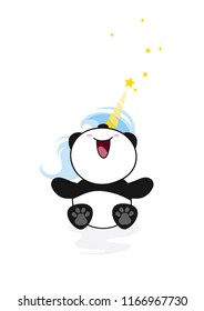 Panda poster, Dream panda, Unicorn panda, panda art, printable poster, Kid room poster, trendy animal, 