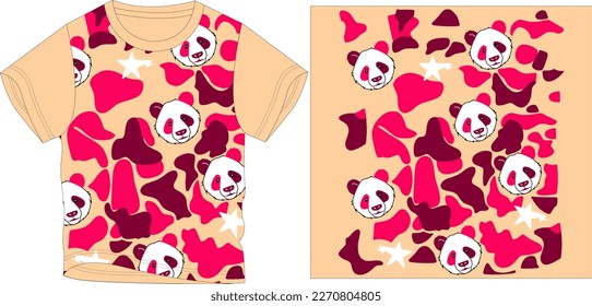 panda print full graphic design vector illustration