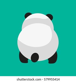 Panda rear vector illustration