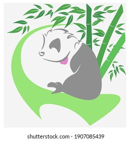panda relax on bamboo trees