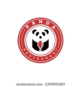 diseño de logotipo circular del restaurante panda