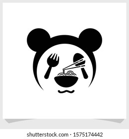 panda restaurant logo design inspiration, Asia food logo design vector