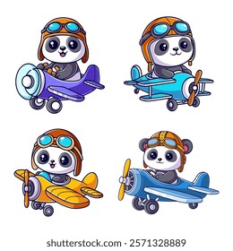 Panda riding a plane, package design