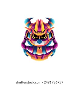 The panda robot illustration design uses colorful gradations