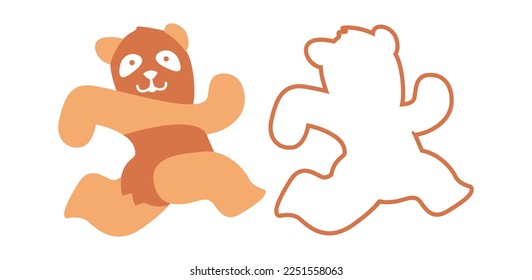 Panda Run Vector Icon Symbol Template