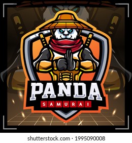 Panda samurai mascot. esport logo design