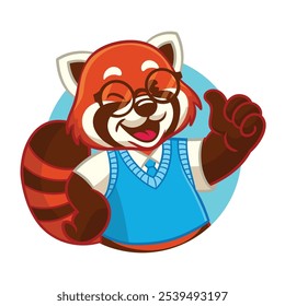 Panda schoolboy Mascot logo Character