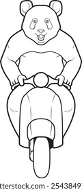 Ilustración de arte gráfico de Vector animal de Panda Scooter