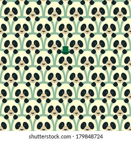 Panda seamless cartoon pattern