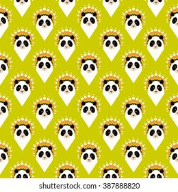 Panda seamless pattern.