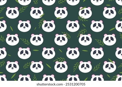 panda seamless pattern for background, wallpaper, fabric, wrapping, etc
