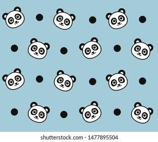 Panda Seamless Pattern Black Dots On Stock Vector (Royalty Free ...