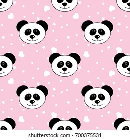 Panda seamless pattern.  cartoon Panda background. Good for  wallpaper, design for fabric and decor. 