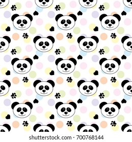 Panda seamless pattern.  cartoon Panda background. Good for  wallpaper, design for fabric and decor. 