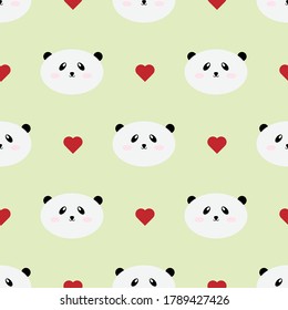 Panda Seamless Pattern Vector Design Illustration 