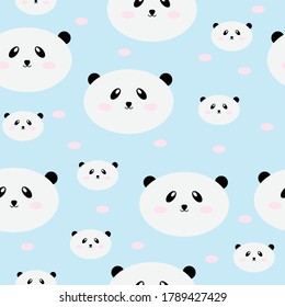 Panda Seamless Pattern Vector Design Illustration 