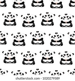 Panda Seamless Vector Pattern.Vector background