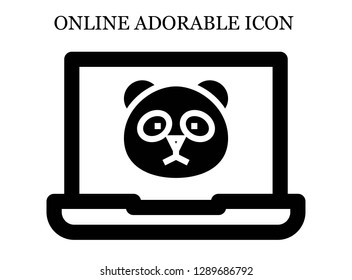 Panda search icon. Editable Panda search icon for web or mobile.