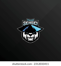 panda sensei logo esport design mascot