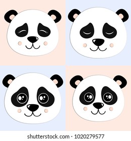 Panda Set Vector Illustration