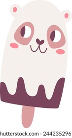 Panda Shape Ice Cream Vector Illustration