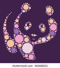 panda shape vector design by color point