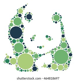 panda shape vector design by color point