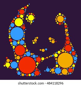 panda shape vector design by color point