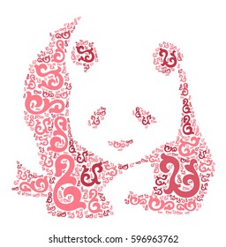 panda shape vector design illustration
