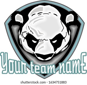 Panda and shield logo icon