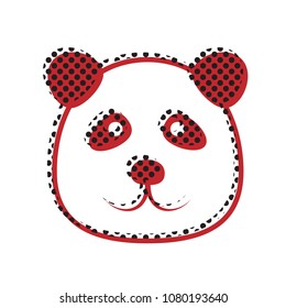 Panda sign illustration. Vector. Brown icon with shifted black circle pattern as duplicate at white background. Isolated.