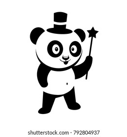 Panda Silhouette Cartoon Character