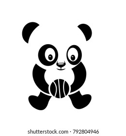 Panda Silhouette Cartoon Character