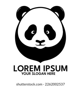 Panda silhouette, logo style vector illustration
