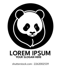 Silueta panda, ilustración vectorial de estilo logo