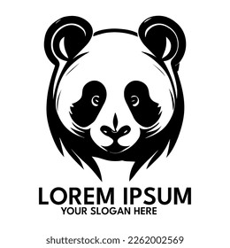 Panda silhouette, logo style vector illustration