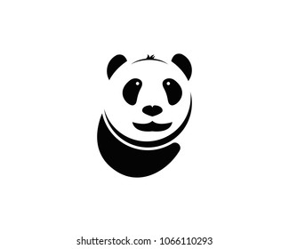 Panda silhouette logo template