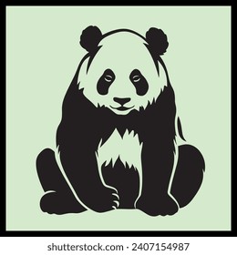 Panda Silhouette Peace Clip art, Cute Panda vector illustrations