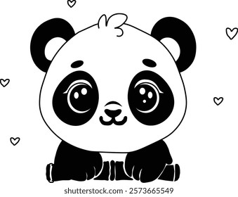 Panda Silhouette Simple panda logo vector free illustrations of Cute Panda bear Lazy panda animal Logo type concept icon eucalyptus rare protected Logo design vector template