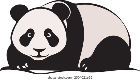 Panda Silhouette with Unique Color Background, Stylized in Vector Illustration, panda, teddy