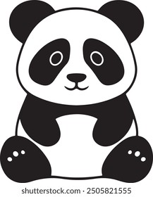 Panda Silhouette with Unique Color Background, Stylized in Vector Illustration, panda, teddy