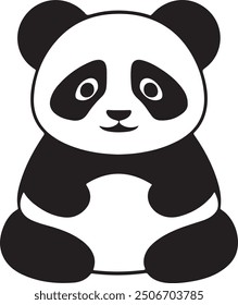 Panda Silhouette with Unique Color Background, Stylized in Vector Illustration, panda, teddy