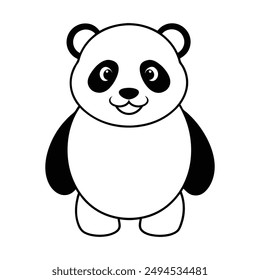 Panda silhouette vector art on a white background.