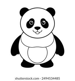 Panda silhouette vector art on a white background.