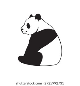 Panda silhueta vetor ilustração plana