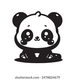 panda a silhouette vector illustration