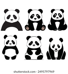 Panda silhouette vector illustration .