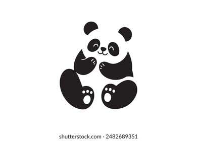 Panda silueta arte de Ilustración vectorial
